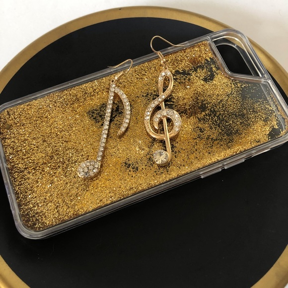 3 for $15 NEW Gold Rhinestone Music Note Earring - Picture 4 of 4